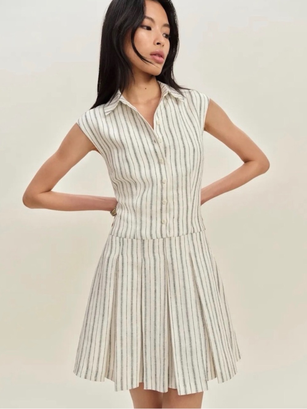 Reformation Arella Linen dress in Elsie stripe